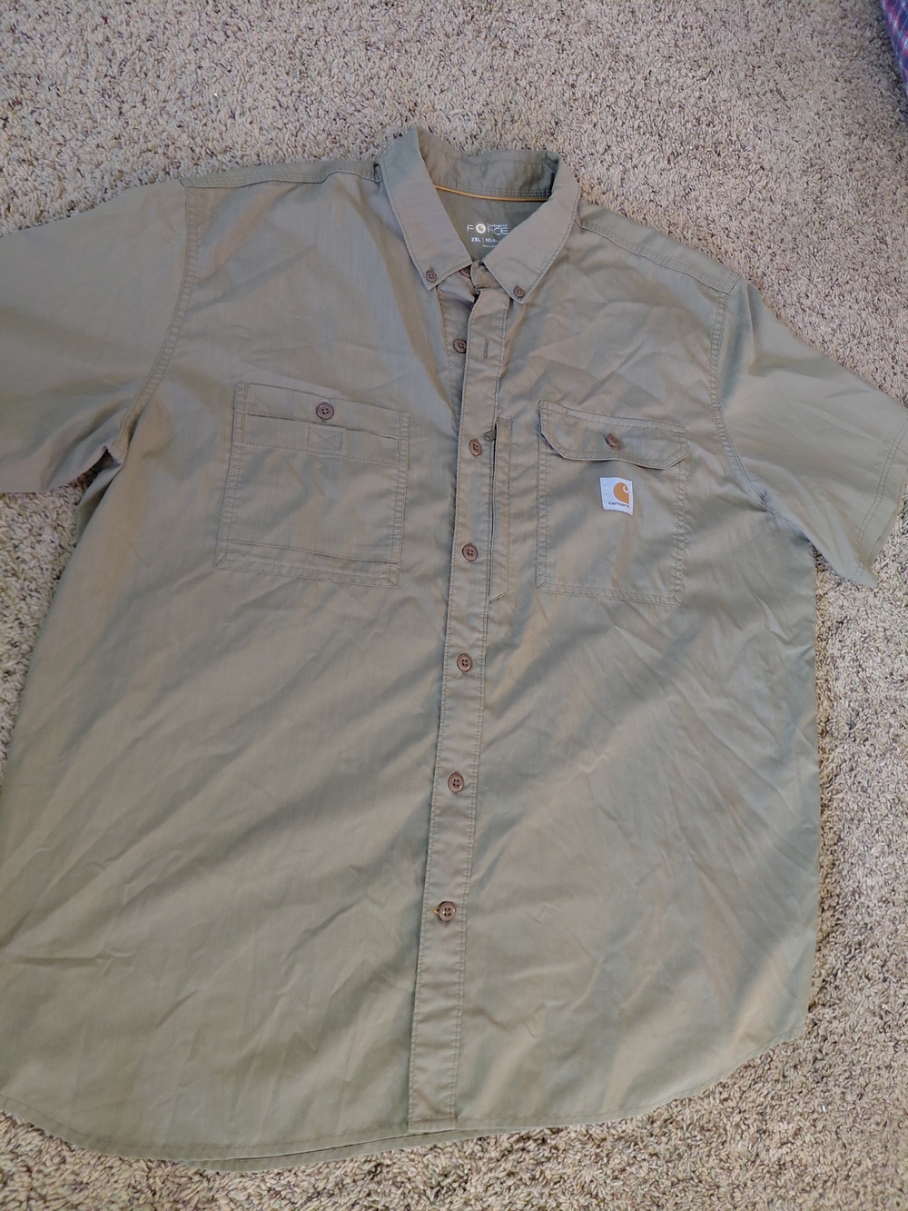 Carhartt Short Sleeve Button-Down Shirt - Olive Green
